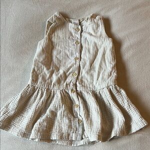 H&M Organic Cotton 1.5-2T Cream Summer Dress